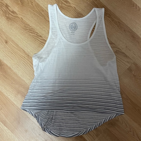 White/Gray Ombré Striped Tank Top - Picture 1 of 2